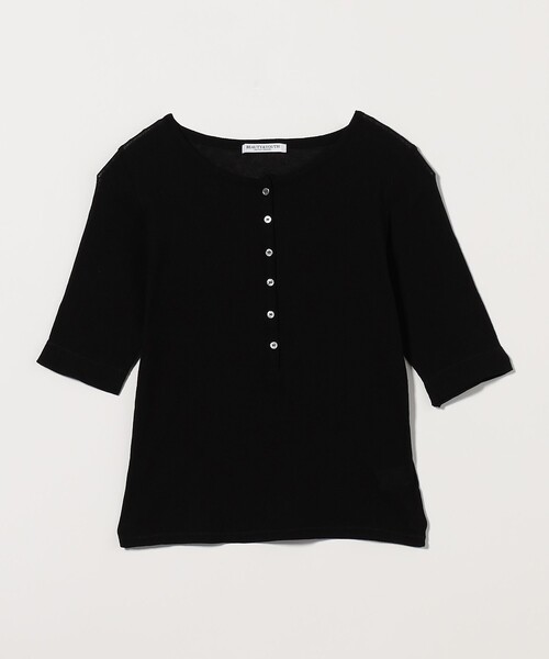 セール】コットンシアーワッフル ヘンリーネック カットソー（T