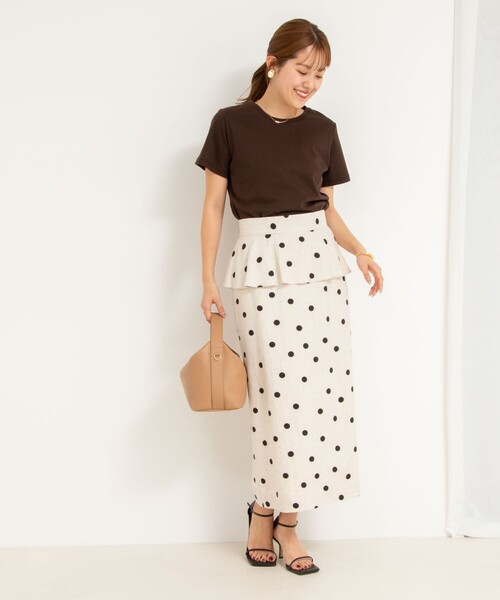 NOLLEY’S（ノーリーズ）の「高機能 LA＋スムースTシャツ（Tシャツ/カットソー・レディース・ホワイト/ブルー/ベージュ/チャコールグレー/ダークブラウン/レッド/ネイビー・36/38）」の18枚目の写真