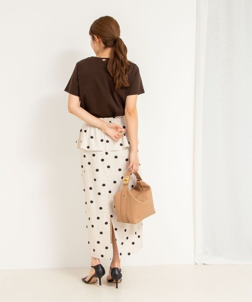 NOLLEY’S（ノーリーズ）の「高機能 LA＋スムースTシャツ（Tシャツ/カットソー・レディース・ホワイト/ブルー/ベージュ/チャコールグレー/ダークブラウン/レッド/ネイビー・36/38）」の19枚目の写真