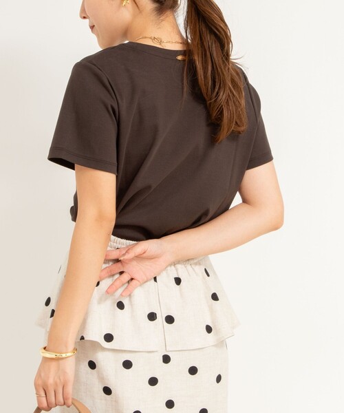 NOLLEY’S（ノーリーズ）の「高機能 LA＋スムースTシャツ（Tシャツ/カットソー・レディース・ホワイト/ブルー/ベージュ/チャコールグレー/ダークブラウン/レッド/ネイビー・36/38）」の22枚目の写真