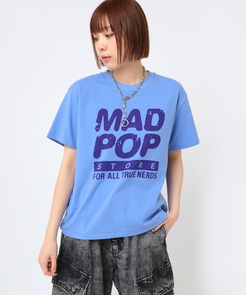 RNA(アールエヌエー)の「M2448 GEEK SHOPロゴベーシックT(Tシャツ/カットソー・レディース・ブラック/ライトブルー/ホワイト・MEDIUM)」の1枚目の写真