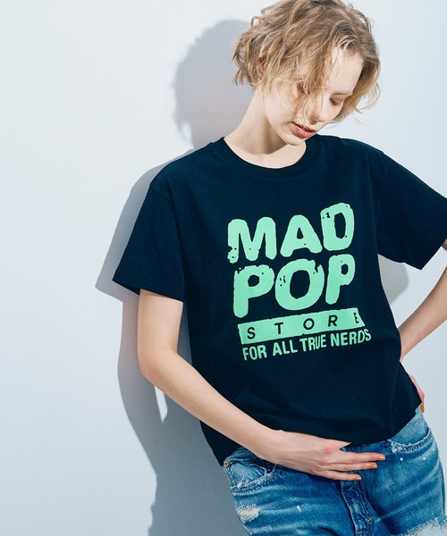 RNA(アールエヌエー)の「M2448 GEEK SHOPロゴベーシックT(Tシャツ/カットソー・レディース・ブラック/ライトブルー/ホワイト・MEDIUM)」の3枚目の写真