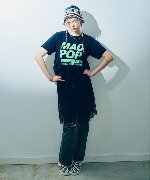 RNA(アールエヌエー)の「M2448 GEEK SHOPロゴベーシックT(Tシャツ/カットソー・レディース・ブラック/ライトブルー/ホワイト・MEDIUM)」の5枚目の写真