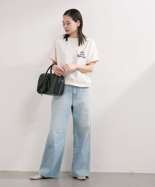 NOTHIN SPECIAL(ナッシンスペシャル)の「【NOTHIN SPECIAL/ナッシンスペシャル】 LOGO TEE(Tシャツ/カットソー・レディース・アイボリー/ブラウン・MEDIUM)」の13枚目の写真