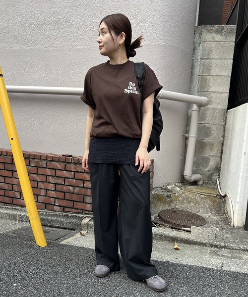 NOTHIN SPECIAL(ナッシンスペシャル)の「【NOTHIN SPECIAL/ナッシンスペシャル】 LOGO TEE(Tシャツ/カットソー・レディース・アイボリー/ブラウン・MEDIUM)」の14枚目の写真
