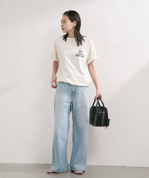 NOTHIN SPECIAL(ナッシンスペシャル)の「【NOTHIN SPECIAL/ナッシンスペシャル】 LOGO TEE(Tシャツ/カットソー・レディース・アイボリー/ブラウン・MEDIUM)」の15枚目の写真