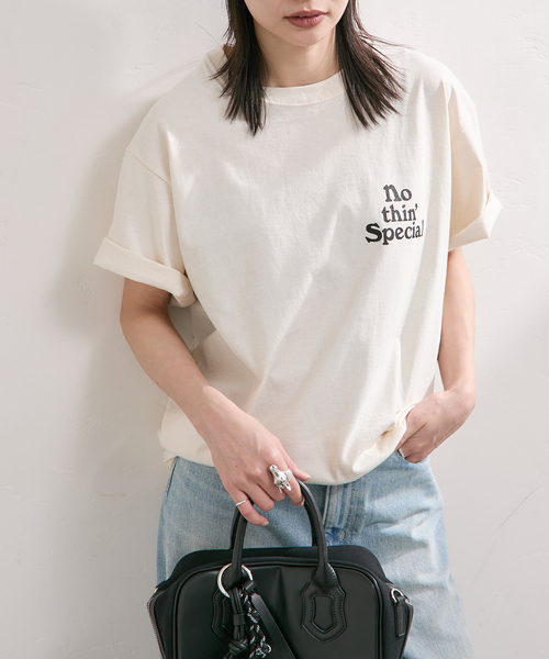 NOTHIN SPECIAL(ナッシンスペシャル)の「【NOTHIN SPECIAL/ナッシンスペシャル】 LOGO TEE(Tシャツ/カットソー・レディース・アイボリー/ブラウン・MEDIUM)」の17枚目の写真
