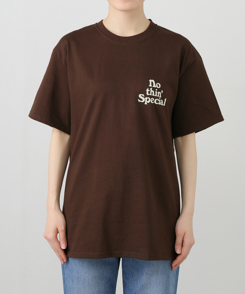 NOTHIN SPECIAL(ナッシンスペシャル)の「【NOTHIN SPECIAL/ナッシンスペシャル】 LOGO TEE(Tシャツ/カットソー・レディース・アイボリー/ブラウン・MEDIUM)」の6枚目の写真