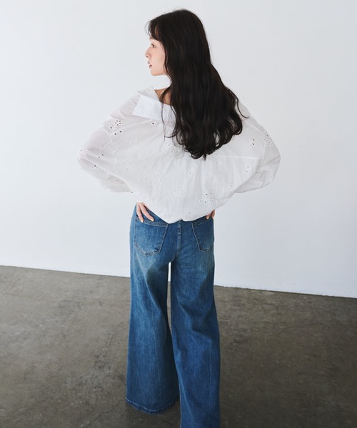 Anniehall25ss バギーデニム セール】ウエストストリングバギーデニム（デニムパンツ
