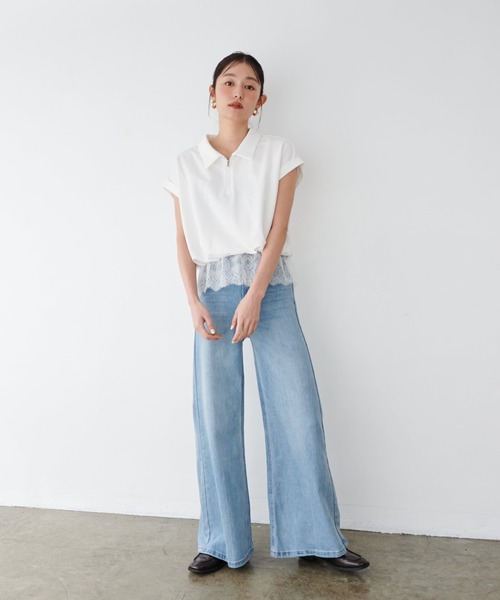 traum バギーデニム　s セール】ウエストストリングバギーデニム（デニムパンツ