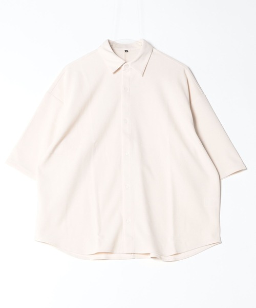 ARCADE（アーケード）の「UVカット梨地ストレッチ素材 オーバーサイズ BIG5分袖シャツ（シャツ/ブラウス・メンズ・アイボリー/ブラック/ブルーグレー/グレイッシュベージュ/チャコールグレー/ダークグリーン・M/L）」の17枚目の写真