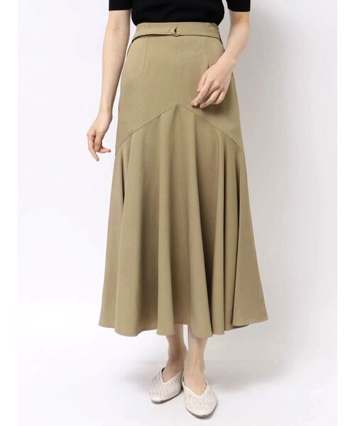 TONAL（トーナル）の「ベルト付ドレープマーメイドスカート（スカート・レディース・チャコールグレー/ベージュ/オフホワイト・SMALL/MEDIUM）」の3枚目の写真