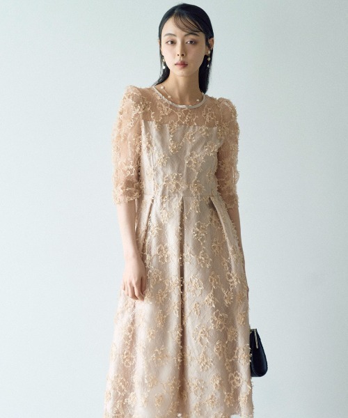 セール】パワーショルダーレース パーティードレス オケージョンドレス