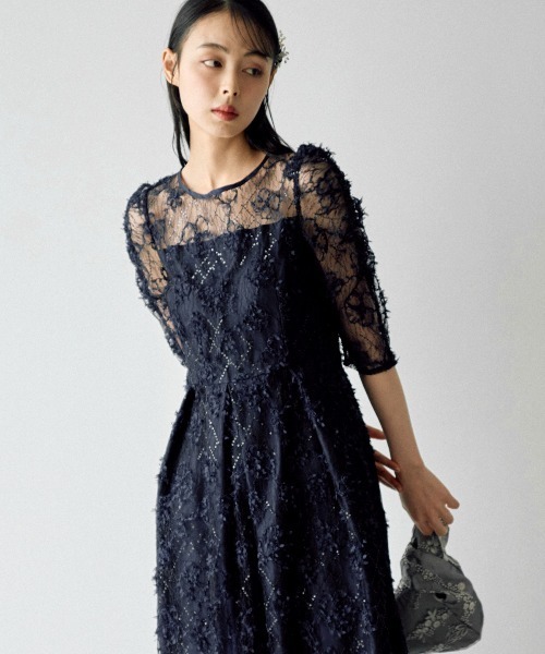 haremode パワーショルダーレース パーティードレス オケージョンドレス セール】パワーショルダーレース パーティードレス オケージョン