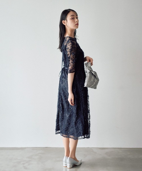 セール】パワーショルダーレース パーティードレス オケージョンドレス