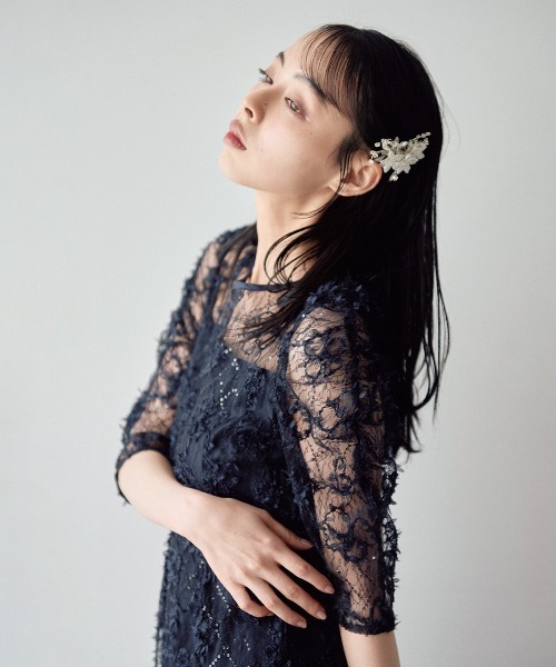 セール】パワーショルダーレース パーティードレス オケージョンドレス