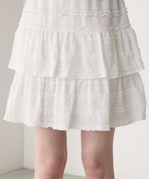 forksy.（フォルクシー）の「【forksy.】レースジャガード フレアミニスカート（スカート・レディース・ブラック/オフホワイト・FREE）」の21枚目の写真