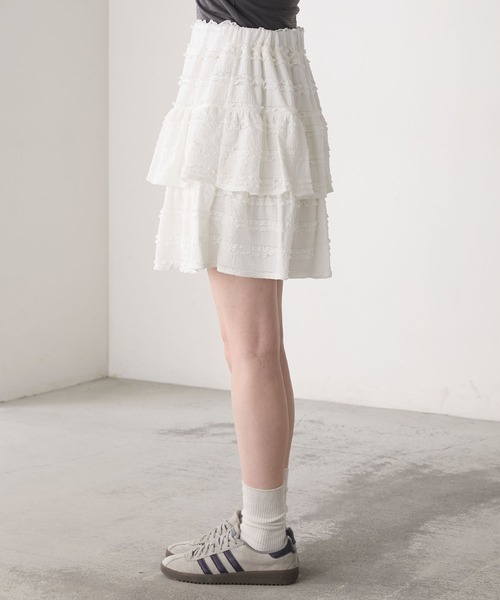 forksy.（フォルクシー）の「【forksy.】レースジャガード フレアミニスカート（スカート・レディース・ブラック/オフホワイト・FREE）」の22枚目の写真