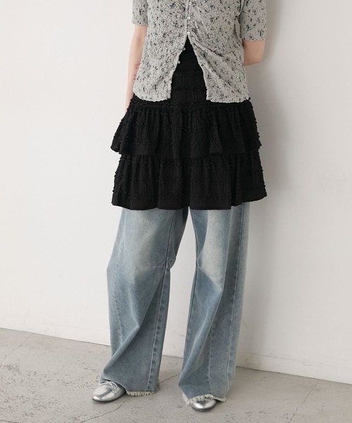 forksy.（フォルクシー）の「【forksy.】レースジャガード フレアミニスカート（スカート・レディース・ブラック/オフホワイト・FREE）」の11枚目の写真