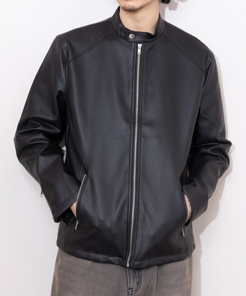 セール】【MAGASIN DE MODE Brew】PUレザー シングルライダース