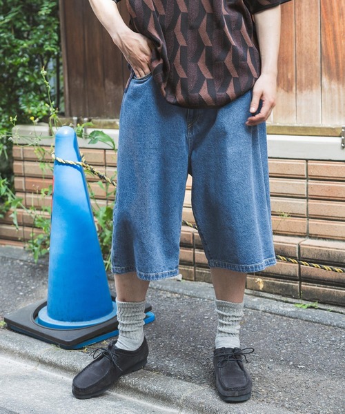 niko and（ニコアンド）の「ワイド5ポケットデニムショートパンツ