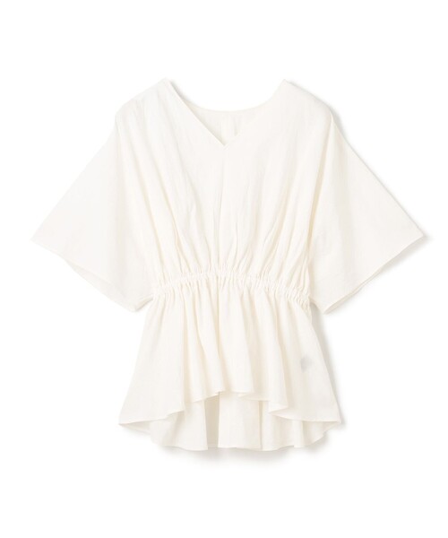 ブラウス シャツ コットンツイル ペプラムシャツ（uncrave WHITE） レディース uncrave ブラウス シャツ コットンツイル ペプラムシャツ