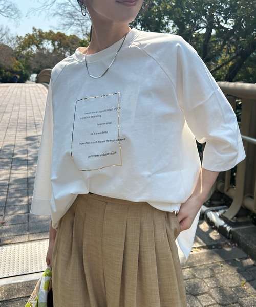 LAUTREAMONT(ロートレアモン)の「【WEB限定】箔ロゴカットソー≪手洗い可能≫(Tシャツ/カットソー・レディース・ブラック/ライトグレー/ホワイト・9号)」の17枚目の写真