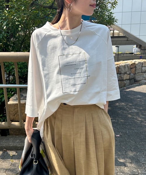 LAUTREAMONT(ロートレアモン)の「【WEB限定】箔ロゴカットソー≪手洗い可能≫(Tシャツ/カットソー・レディース・ブラック/ライトグレー/ホワイト・9号)」の18枚目の写真