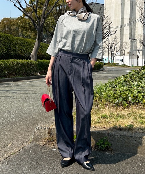 LAUTREAMONT(ロートレアモン)の「【WEB限定】箔ロゴカットソー≪手洗い可能≫(Tシャツ/カットソー・レディース・ブラック/ライトグレー/ホワイト・9号)」の14枚目の写真