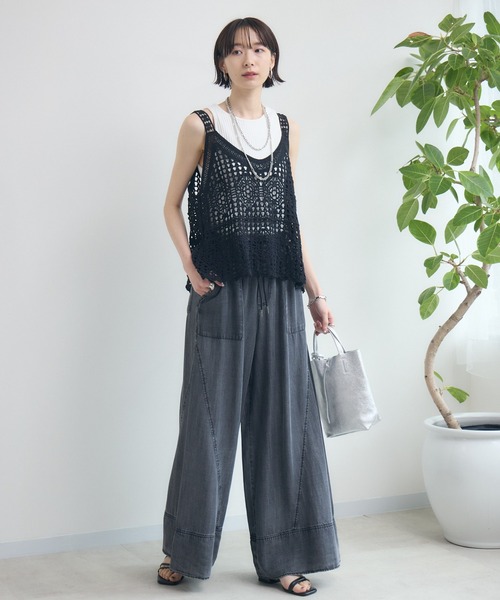 Paradise Picnic（パラダイスピクニック）の「刺繍レースキャミ（ベスト・レディース・ブラック/ホワイト・FREE）」の16枚目の写真