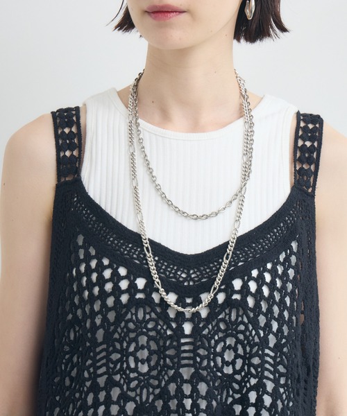 Paradise Picnic（パラダイスピクニック）の「刺繍レースキャミ（ベスト・レディース・ブラック/ホワイト・FREE）」の6枚目の写真