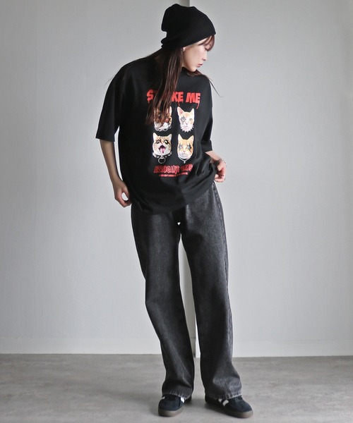 COURO(コウロ)の「ペイントアニマルプリントTシャツ(Tシャツ/カットソー・レディース・ブラック/ホワイト系/ブラック系/ホワイト・M/L/XL)」の8枚目の写真