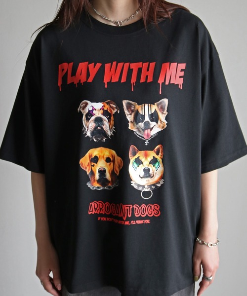 COURO(コウロ)の「ペイントアニマルプリントTシャツ(Tシャツ/カットソー・レディース・ブラック/ホワイト系/ブラック系/ホワイト・M/L/XL)」の6枚目の写真