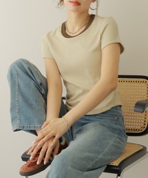 lib crew neck ringer tee /配色 リブ リンガーTシャツ