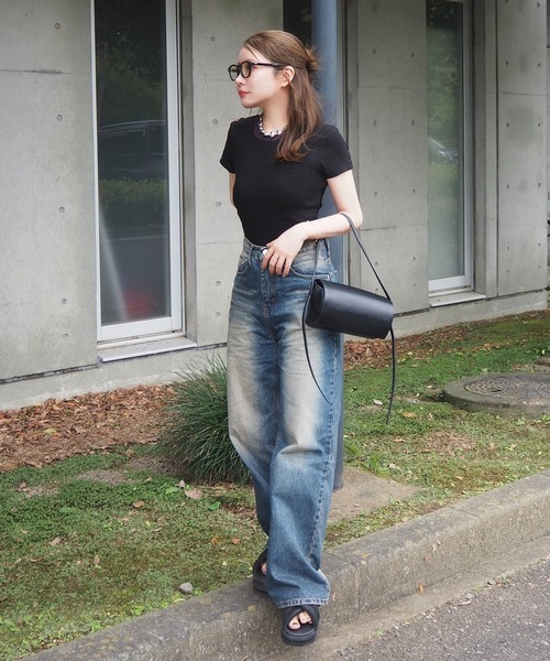 LAULEN(ローレン)の「lib crew neck ringer tee /配色 リブ リンガーTシャツ(Tシャツ/カットソー・レディース・ブラック/ベージュ/チャコールグレー/グレー・FREE)」の19枚目の写真