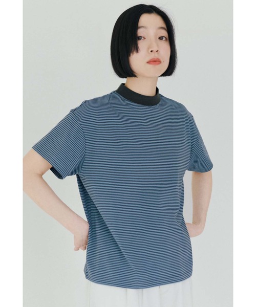 THREE FIFTY STANDARD(スリーフィフティースタンダード)の「THREE FIFTY STANDARD こだわりボーダーTシャツ(Tシャツ/カットソー・レディース・ホワイト×ブラック/ベージュ系その他/ブルー系その他・LL/L/M/3L)」の3枚目の写真