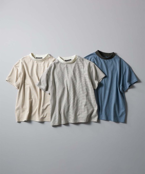 THREE FIFTY STANDARD(スリーフィフティースタンダード)の「THREE FIFTY STANDARD こだわりボーダーTシャツ(Tシャツ/カットソー・レディース・ホワイト×ブラック/ベージュ系その他/ブルー系その他・LL/L/M/3L)」の17枚目の写真