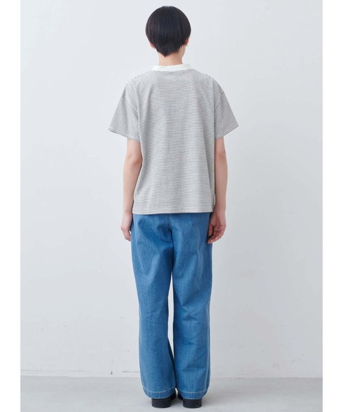 THREE FIFTY STANDARD(スリーフィフティースタンダード)の「THREE FIFTY STANDARD こだわりボーダーTシャツ(Tシャツ/カットソー・レディース・ホワイト×ブラック/ベージュ系その他/ブルー系その他・LL/L/M/3L)」の7枚目の写真