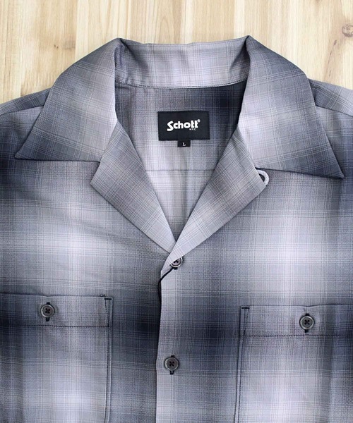 schott(ショット)の「OMBRE SS SHIRT(シャツ/ブラウス・メンズ・ブラック・M/XXL/L/XL)」の4枚目の写真