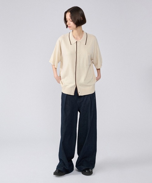 ONCILY（オンシェリー）の「BI-COLOR KNIT SHIRT / バイカラーニットシャツ（カーディガン/ボレロ・メンズ・ブラウン/ネイビー・LARGE/MEDIUM/SMALL）」の18枚目の写真