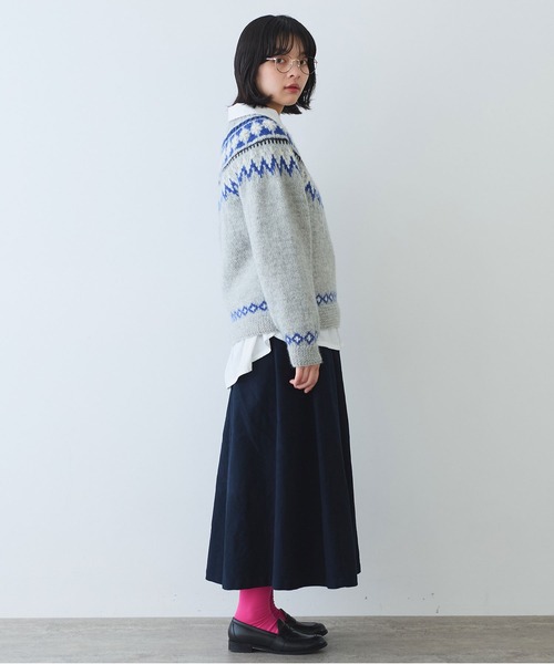 bulle de savon - ネパールハンドニット　ジャガード　プルオーバー ネパールハンドニット ジグザグジャガード プルオーバー（ニット