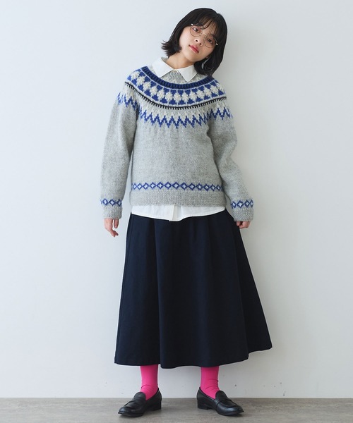 ネパールハンドニット ジグザグジャガード プルオーバー（ニット