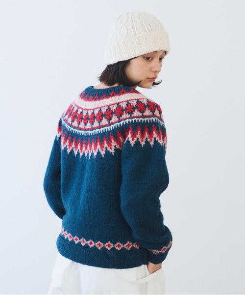 ネパールハンドニット ジグザグジャガード プルオーバー（ニット