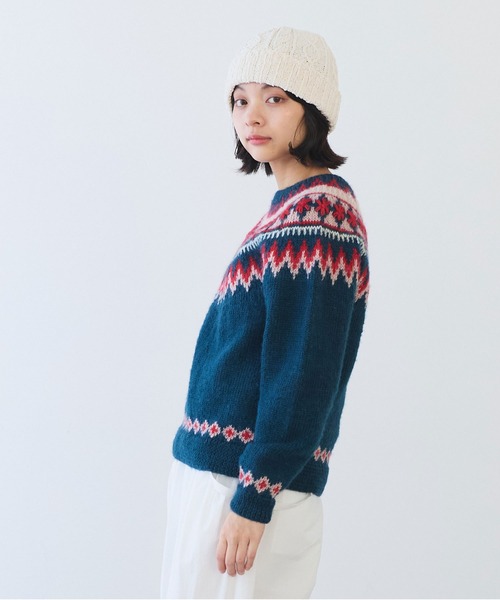 bulle de savon - ネパールハンドニット　ジャガード　プルオーバー ネパールハンドニット ジグザグジャガード プルオーバー（ニット