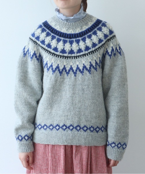 ネパールハンドニット ジグザグジャガード プルオーバー（ニット