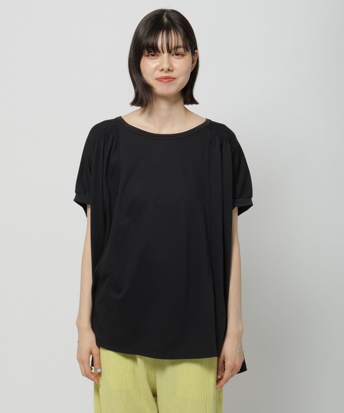 niko and...(ニコアンド)の「袖シャーリングひんやりプルオーバー(Tシャツ/カットソー・レディース・オフホワイト/ホワイト/ブラック・MEDIUM/LARGE)」の11枚目の写真