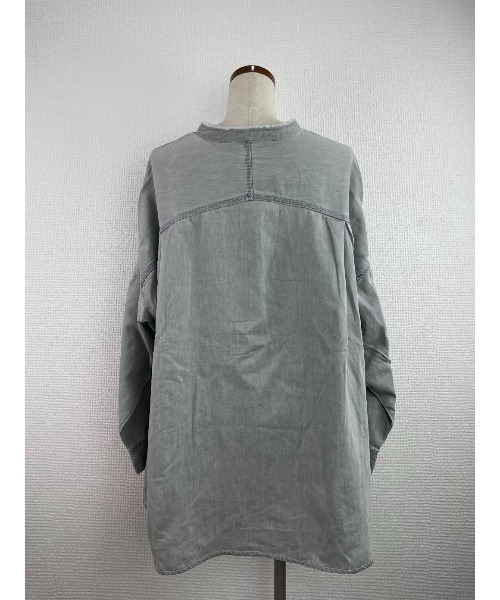 WORLD WIDE LOVE!（ワールドワイドラブ）の「デッドスマイルオーバーシャツ（シャツ/ブラウス・レディース・ブラック/ライトグレー・1）」の10枚目の写真