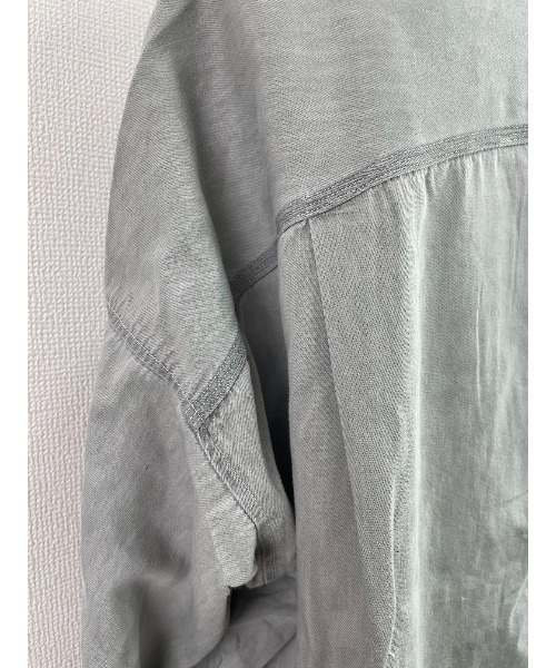 WORLD WIDE LOVE!（ワールドワイドラブ）の「デッドスマイルオーバーシャツ（シャツ/ブラウス・レディース・ブラック/ライトグレー・1）」の12枚目の写真