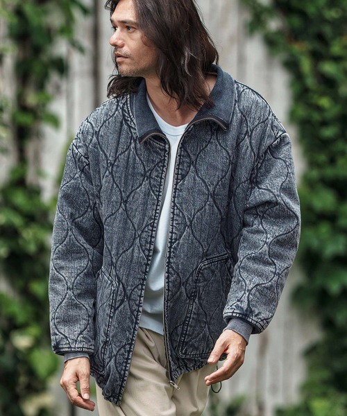 CAMBIO(カンビオ)の「mj10839- Original Quilted Denim High Neck Blouson ハイネックブルゾン(ブルゾン・メンズ・ブルー/ブラック・S/M/L)」の9枚目の写真