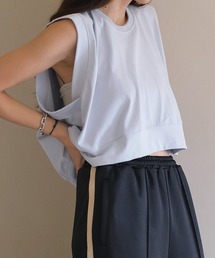 AKTE | スリーブレスショートカットソープルオーバー(Tシャツ/カットソー)